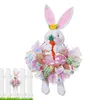 Decorative Flowers Easter Wreath Door Hanger Spring Party Decoration For Front Porch Wall