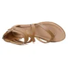 Sapatos casuais romanos finos sandálias femininas plana fada vento verão simples salto baixo retro all-matching mulheres