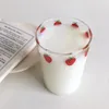 Wijnglazen Melkglas Klein Fris Mooi Cirkel Aardbei Stro Beker Sap Milkshake Transparant