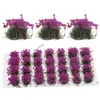 Fleurs décoratives en grappe de fleurs, modèle en résine, ornement de paysage féerique, Mini jardin artificiel violet