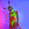 discoteca femminile Dj Costume Party Rave Outfit fluorescente verde tuta sexy Ds Gogo Dance Costume abiti di scena per adulti BL6142 67Xl #