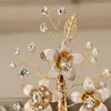 Hårklipp Trendigt Fashion Flower Hairband Veil Pearl Rhinestone Hairpins For Women Prom Bridal Wedding Accessories Jewelry Band