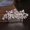 Sier Color Metal Hair Combs Cheap New Design Crystal Wedding Accories Leaf Frs Женские украшения для волос головца E9Kl#