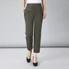 Pantaloni da donna Primavera Estate Casual Cotone Lino Coreano Harem sottile Vita elastica Pantaloni femminili di mezza età