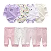 Katoen 68 STKS geboren Baby Boy Kleding 012 M Herfst Bodybroek Jongens Kleding Sets Volledige Mouw Meisje 240327