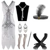 Urban Sexy Dresses Wepbel 1920er Jahre Vintage Gatsby Kleid Damen ärmellos, figurbetont, Perlen, Pailletten, Quaste, V-Ausschnitt, schmal geschnitten, Abend-Kleid, yq240330