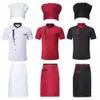 shirt Sleeve 3pcs/set Hotel Unisex Collar Apr Short Cooking Chef Works Clothes Jacket Uniform Hat Stand Kitchen Restaurant Set 94u2#