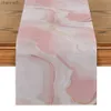 Table Runner Grey Marble Runners Pink Champagne Gold Textured Elegant Hotel Holiday Party Family Kitchen Tables Decorated yq240330