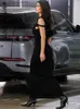 Abiti casual di base BOOFNAA Twist asimmetrico una spalla Maxi abito lungo Kylie Jenner Abiti eleganti abiti da festa estivi sexy 2024 C96-BB30 T240330