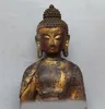 Dekorativa figurer 15 "China Tibet Buddhism Bronze Gild 8 Treasure Shakyamuni Amitabha Buddha Statu