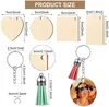 Keychains Charms Wooden Ornament Blanks Kit With Circles Keychain Colorful Tassels Key Chain Rings Jump For DIY Handmade Gift
