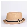 Yaz kadın erkekler rafya güneş şapka Beyefendi mektubu baba boater fedora şapkaları baba düz domuz turtası püskül plaj şapkası panama şapkası 240325