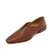 Sapatos casuais 2024 primavera mulheres bombas de couro natural 22-24.5cm couro de porco completo cores misturadas dedo do pé quadrado saltos baixos