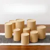 Cadeau cadeau 5pcs kraft boîte de pot de papier boîte d'emballage de thé peut cylindre rond bouteille d'huile paquet tube en carton