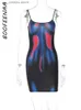 Podstawowe sukienki swobodne boofnaa moda sexy klub mini sukienka 3D Body Print Cami bez pleców sukienki dla kobiet Strtwear Y2K Outfits C16-BZ13 T240330