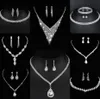 Cenne laboratoryjne biżuteria z diamentami Sterling Srebrny Naszyjnik na kobiety dla kobiet Bridal zaręczynowy Prezent 125p#
