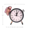 Table Clocks Tooarts Piggy Clock Handmade Vintage Metal Figurine Mute Practical Operated By One Battery