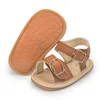 Sandaler Kidsun 2021 Nyfödda baby Sandaler skor Spädbarnsflicka pojke sommar utomhus gummi lärare antislip platt mjuk småbarn först vandrare 240329