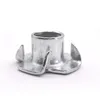 10/ 50pcs M3 M4 M5 M6 M8 M10 M12 Four Claws Nut T-nut Blind Pronged Insert T-Nut for Wood Furniture Hardware