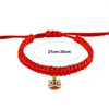 Halsbanden Huisdier Rode Touw Kraag Met Cartoon Chinese Stijl Draak Hanger Niet-vervagende Verstelbare Lengte Ketting Benodigdheden