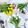 装飾的な花の花輪5 PCS TULIPS人工花バンチ本物のタッチツリップフラワーズ