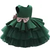 女の子のドレスベイビービッグスパンコールbownot brithday Party Tutu Dress Toddler Kids Winter Autumn v Back Christmas Elegant Drop Delivery Mate Dhnki