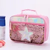 high Quality Fi Waterproof Reverse Sequin Insulated Kids Girls Boy Lunch Box Glitter Tote Bag Cooler Picnic Pouch For Food 31oJ#