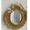 1 st Retro Suower Feather Shaped Hanging Bedroom Dressing Entrance Corridor Wall Mirror, Home Decor