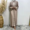 Etnik Giyim Abaya Dubai Lüks Matkap Uzun Kollu Müslüman Kadınlar Resmi Elbiseler Yaz Şifon Başörtüsü Türkiye Tevazu Çöp Kimono