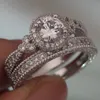 Anneaux Choucong Nouvelle Arrivée Couple Son Et Ses Bijoux Vintage 925 Sterling Sier Rond Coupe Blanc Topaze Cz Diamant Femmes Mariée Goutte De Dhud1