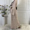 Etnische kleding vrouw moslim abaya pailletten chiffon vest jurk mode casual kalkoen kaftan S 230324 droplevering kleding Otriq