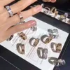 Topkwaliteit Sterrenring Liefdesringen Nagelring Designer Dames Titanium Roestvrij staal Rosé verguld met volledige diamant Manringen Bruiloft Verlovingssieraden cadeau