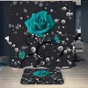 Shower Curtains 4 Pcs Rose Toilet Lid Cover And Bathroom Mat Set Accessories Curtain Sets With Magnets Tall