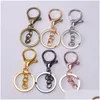 Keychains Lanyards 5st/Lot 30mm 13 Färger Diy Plated Hummer Clasp Hook Chain Jewelry Making For Long 70mm Classic Ring L230314 DR Dhavw