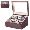 6 4 Automatisk Watch Winder Box Pu Leather Watch Winding Winder Storage Box Collection Double Head Silent Motor238s