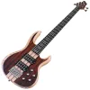 Gitarr Active Electric Bass Guitar 5 String Neck Through 43 Inch Solid Ashwood Body Maple Neck Red Brown Natural Color High Quality