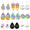 Dangle Lustre Nouvelle Mode Mignon Imprimé Crayon Arc-En-Ciel Couleur Boucle D'oreille En Cuir J'aime Musique Art Boucles D'oreilles Enseignant Étudiants A Dhsvk