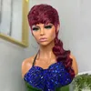 nxy vhair wigs mullet wig highlight前髪で作られたフルマシンGlueless Brazilian human heas for women 99jショートピクシーカット240330