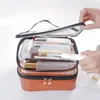 Sacs à cosmétiques, trousse de maquillage Portable, organisateur de rangement multifonctionnel de grande capacité, boîte à cosmétiques professionnelle permettant de gagner de l'espace en plein air