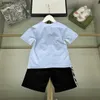 Nouveau bébé survêtements costume d'été enfants vêtements de marque taille 110-160 CM logo coloré impression garçons t-shirt et shorts 24Mar