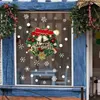 Decorative Flowers Christmas Wreath For Door Wall Windows Artificial Poinsettia Xmas Decoration With Tinkle Bell Bowknot And Small Ornaments