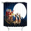 Duschgardiner Janeyu Creative Santa Digital Print Waterproof Curtain