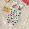 Frauen Socken Dicke Atmungsaktive Santa Claus Mode Design Lange Röhre Elch Strumpfwaren Hause Schlafen Weihnachtsstrumpf Kalb