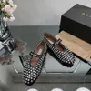 Chaussures de luxe de styliste pour femmes, ballerines creuses en maille, sandales mules à tête ronde avec strass, boucle à rivets, chaussures Mary Jane, mocassins en cuir véritable, taille 35-41 04