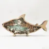 Narzędzia ręczne Nowe zwierzę morskie drewniane drewniane rękodzieło kreatywne wiatr do rzeźby rybnej dekoracja stolika z lekkim 3D w pokoju domowym dostawa spat oteo6
