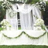 Bordslöpare 1st Ivory Gold Chiffon Gaze for Beige Rustic Wedding Sheer Bridal Shower Birthday Party Decorations YQ240330