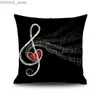 Kudde 45x45cm Piano Nyckel Underbara anteckningar Dekorativa Case Car Soffa Art Piece Office Seat Cushion Cover Home Decoration Y240401