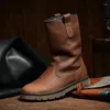 Chaussures de Fitness en cuir de vache pour hommes et femmes, bottes montantes de randonnée, de chasse, de Trekking dans la neige, de Combat tactique dans le désert, imperméables