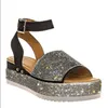 Sandales Nouvelle mode strass Wedge femmes été 2024 chaussures à plateforme à talons hauts semelle épaisse noir et blanc court gros H240328QVHS