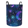 Sacos de lavanderia Cesta dobrável para roupas sujas Galaxy Moon Starry Star Armazenamento Hamper Kids Baby Home Organizador